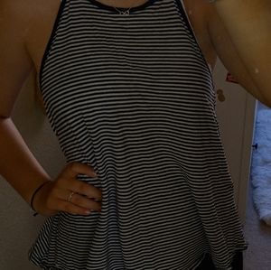 black and white flowy tank top